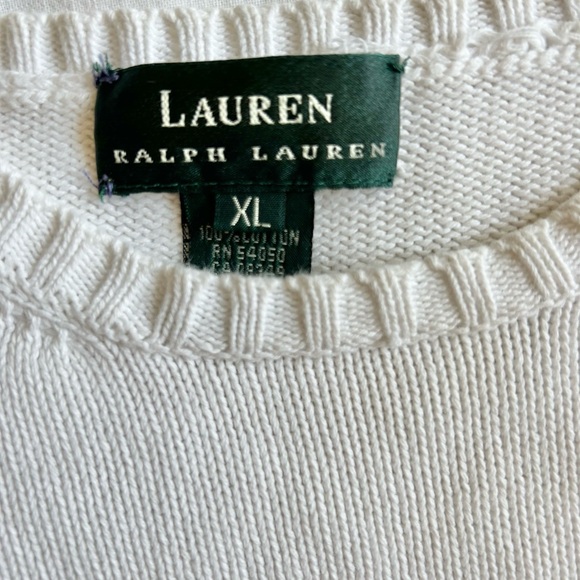 Lauren Ralph Lauren Vintage White Cotton Seashell Sweater - Picture 4 of 6